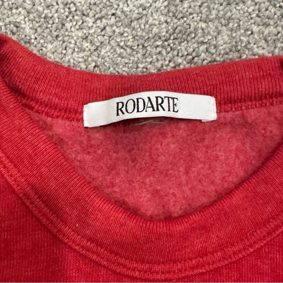 Rodarte ‘Radarte’ Heathered Crewneck Sweatshirt Red Black Size Small Like New - Picture 8 of 9